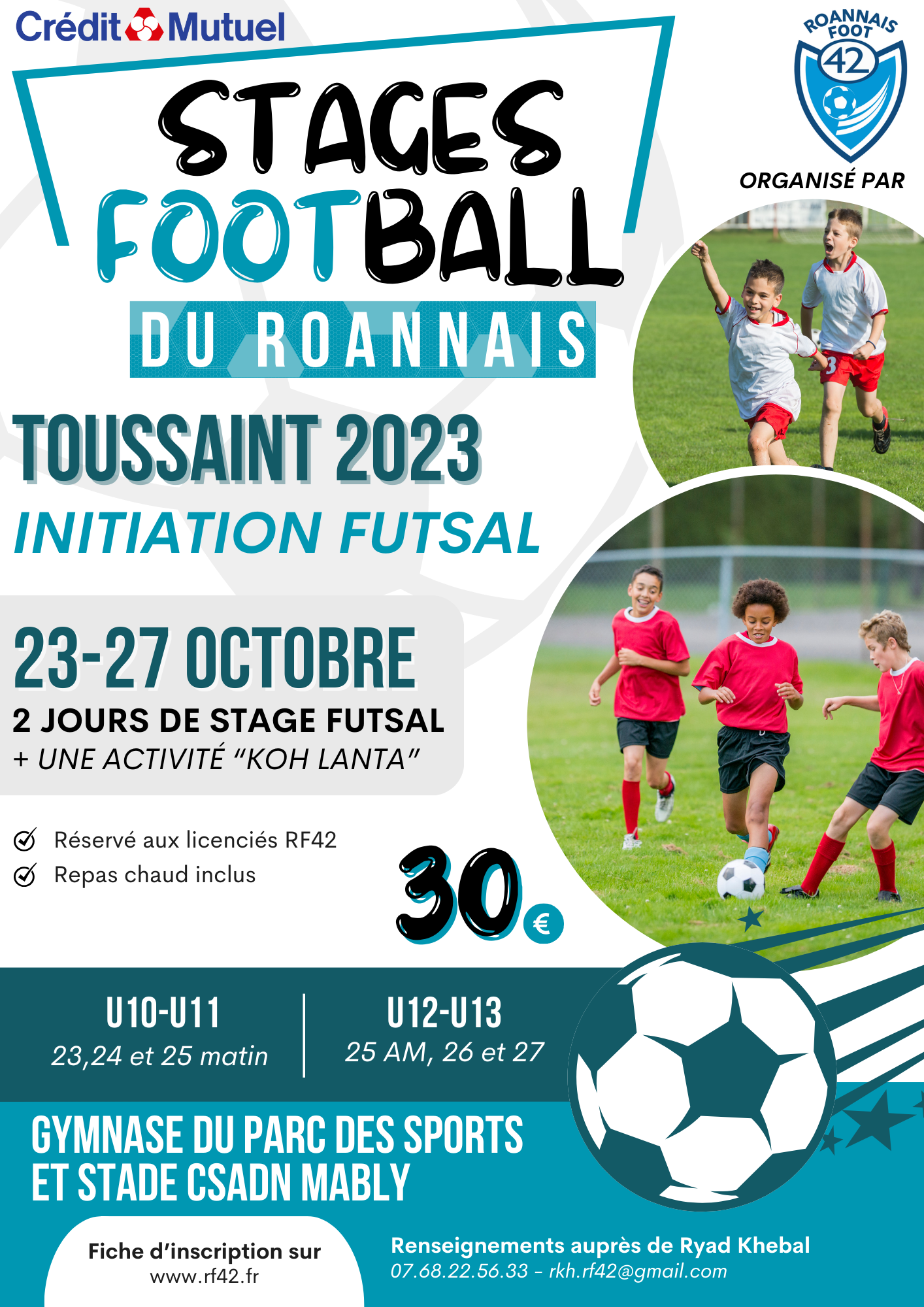 Affiche Stages futsal Toussaint 2023