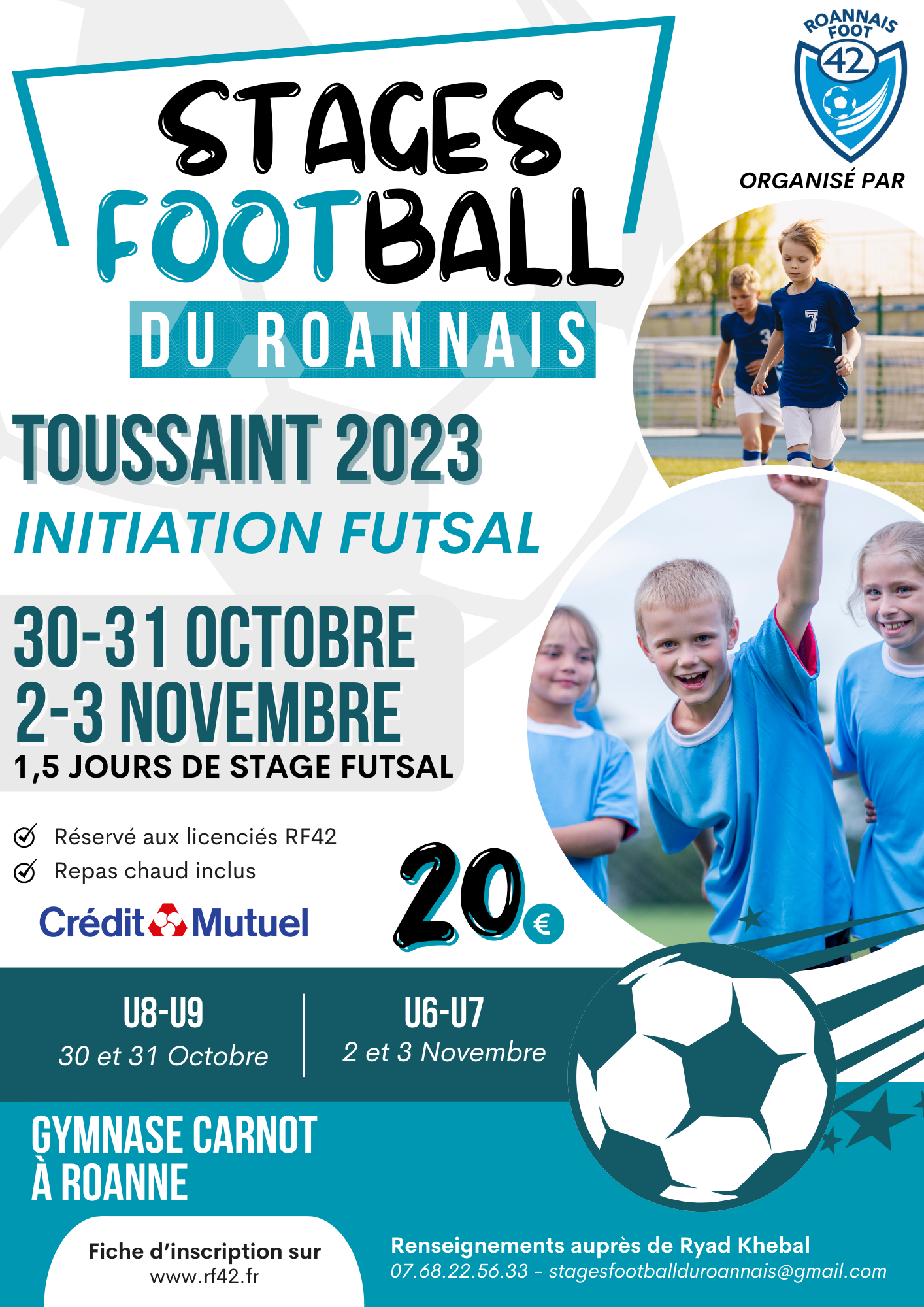Affiche Stages futsal Toussaint U7-U9 2023